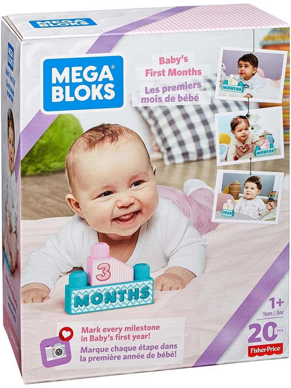 Mega Bloks Baby's First Months Building Set Blocks Little Girl Milestones *NEW*